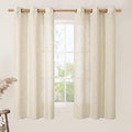 LAMIT Beige Linen Curtains 63 inches Length by LAMIT