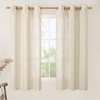 LAMIT Beige Linen Curtains 63 inches Length by LAMIT