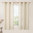 LAMIT Beige Linen Curtains 60 Inch Length by LAMIT