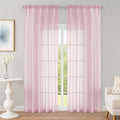 OWENIE Blush Sheer Curtain 90 Inches Long 2 Panels Set, Solid Filmy Drapes by OWENIE