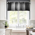 Emvency 2 Pack Dark Grey Valances Window Treatments, 52x18 Inch Rod Pocket - Image 7