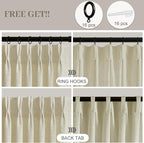 IVAPUPU Linen Pinch Pleated 84 Inch Curtains - Image 3