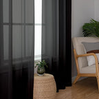 Simplebrand Black Sheer Curtains 90 Inches Long, Light Filtering Rod Pocket - Image 5