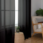 Aiyufeng Black Sheer Curtains 90" Long - Image 2