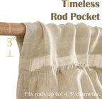 jinchan Ruffled Valance Curtain Slubbed Crossed Kitchen Valance Vintage - Image 5