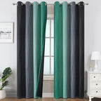 Estelar Textiler Black and Green Ombre Blackout Curtains & Drapes by ESTELARTEXTILER