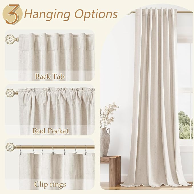 Guken 100% Blackout Curtains 45 Inch Length 2 Panels Set - Image 6