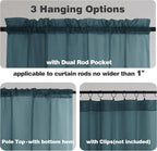 Chyhomenyc Stone Blue Sheer Curtains 54 Inch Long 2 Panels, Light Filtering Rod - Image 3