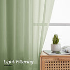 Simplebrand Rod Pocket Top Solid Voile Sheer Curtains - Image 6