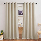 NICETOWN Light Filtering Linen Curtains 84 inch Long 2 Panels Set, Grommet by NICETOWN