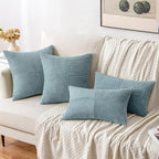 MIULEE Sky Blue Decorative Lumbar Throw Pillow Covers 12x20 Inch - Image 4