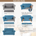 WEERRW Velvet Couch Covers for 2 Cushion Couch Sofa - Image 6