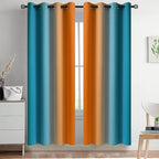 Yakamok Ombre Blue and Orange Curtains by Yakamok