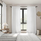 Nanspring White Semi Sheer Linen Curtains 78 inch Length - Image 7