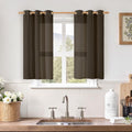 LAMIT 40 Inch Linen Curtains for Kitchen Windows, Semi Sheer Light Filtering by LAMIT