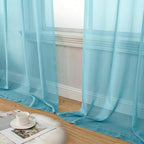 Aiyufeng Aqua Sheer Curtains 84 Inches Long 2 Panels Set - Image 6