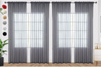 SpaceDresser Grey Sheer Curtains 4 Panels Rod Pocket Semi-Sheer Curtain 84 by SpaceDresser