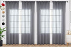 SpaceDresser Grey Sheer Curtains 4 Panels Rod Pocket Semi-Sheer Curtain 63 by SpaceDresser