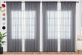 SpaceDresser Grey Sheer Curtains 4 Panels Rod Pocket Semi-Sheer Curtain 90 by SpaceDresser