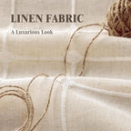Boho Blackout White Plaid Curtains 84 Inch Beige Linen Blend Drapes - Image 4