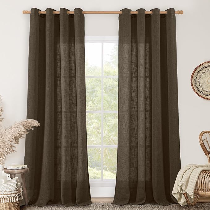 LAMIT 95 inches Long Linen Curtains by LAMIT