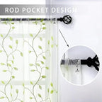 MRTREES Sheer Curtain Valance Rod Pocket, 2 Panels Leaves Embroidered Christmas - Image 2