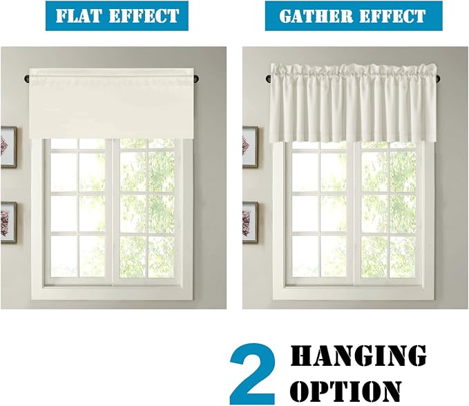 H.VERSAILTEX Ivory Valances for Windows, Room Drakening Small Window Kitchen - Image 6