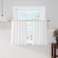 Nanspring White Kitchen Curtains 36 Inch Length 2 Panels Set Linen Blend Back by Nanspring