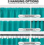 Deconovo Blackout Curtains, Thermal Insulated, W52 x L45 2 Panels, Back Tab - Image 2