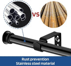 Curtain Rods 2 Pack 5/8 inch Black Curtain Rods - Image 4