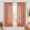LAMIT 63 Inch Semi Sheer Linen Curtains, Light Filtering Panels Back Tab and by LAMIT