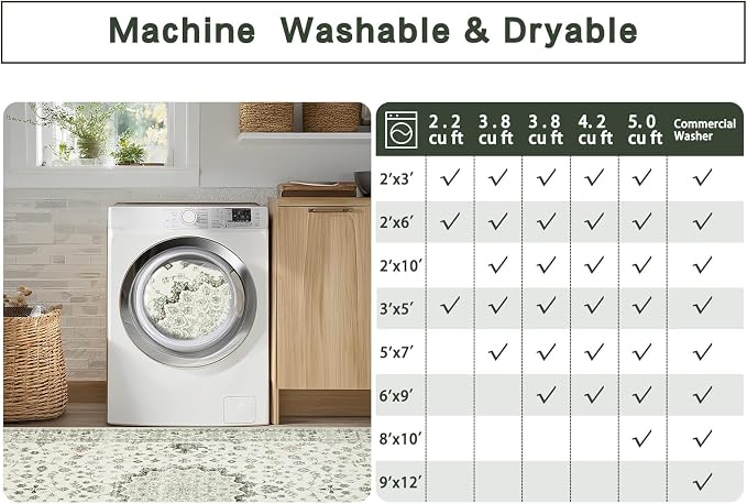 Washable Rugs 8x10 Area Rugs for Living Room, Rugs for Bedroom, Large Carpets - Image 9