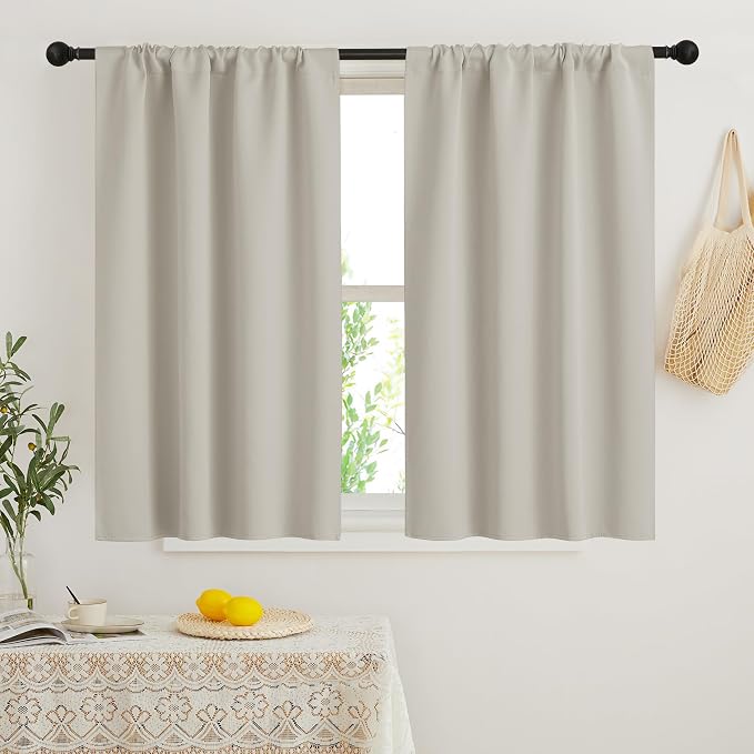 RYB HOME Short Curtains for Bedroom, Room Darkening Insulated Summer Heat Light by RYBHOME