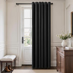 MIULEE Blackout Door Curtain Set of 2, 34 x 80 Inch Black Thermal Insulated - Image 3