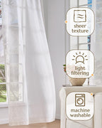 jinchan Belrose Linen Sheer Curtains - Image 4