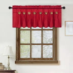 FRAMICS Farmhouse Valance Curtains, Boho Cotton Linen Kitchen Valance, Country - Image 2