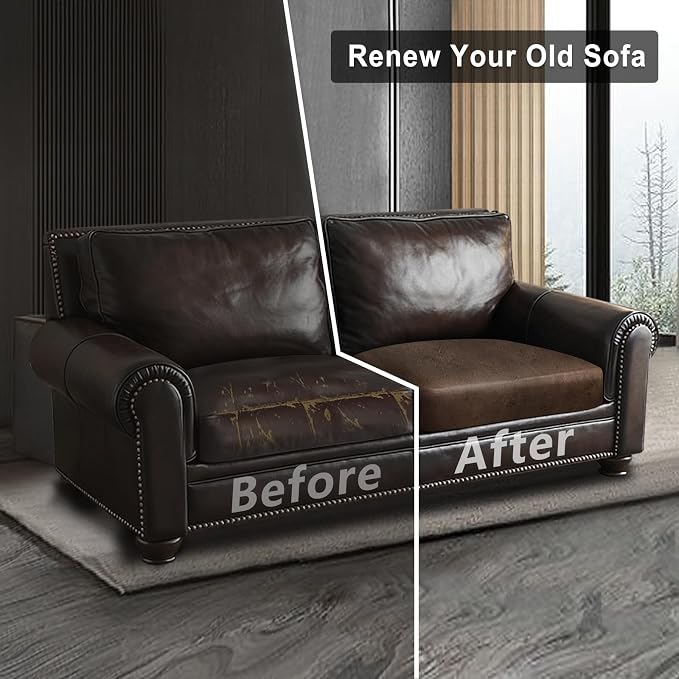 Leather Look Couch Cushion Covers Sofa Seat Slipcovers Sets Couches Furniture - Image 7