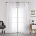 Chyhomenyc White Sheer Curtains 108 Inch Length 2 Panels Set, Extra Long Light by Chyhomenyc
