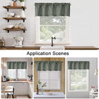 Chyhomenyc Olive Green Valance for Windows, Light Filtering Faux Linen Solid - Image 6