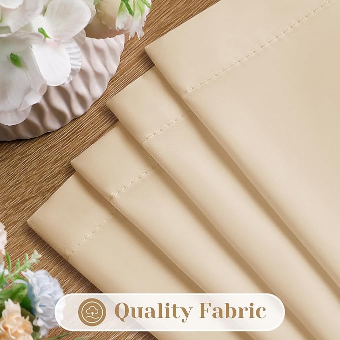 HOMEIDEAS Non-See-Through Beige Privacy Sheer Curtains, 52 X 84 Inches Long 2 - Image 4