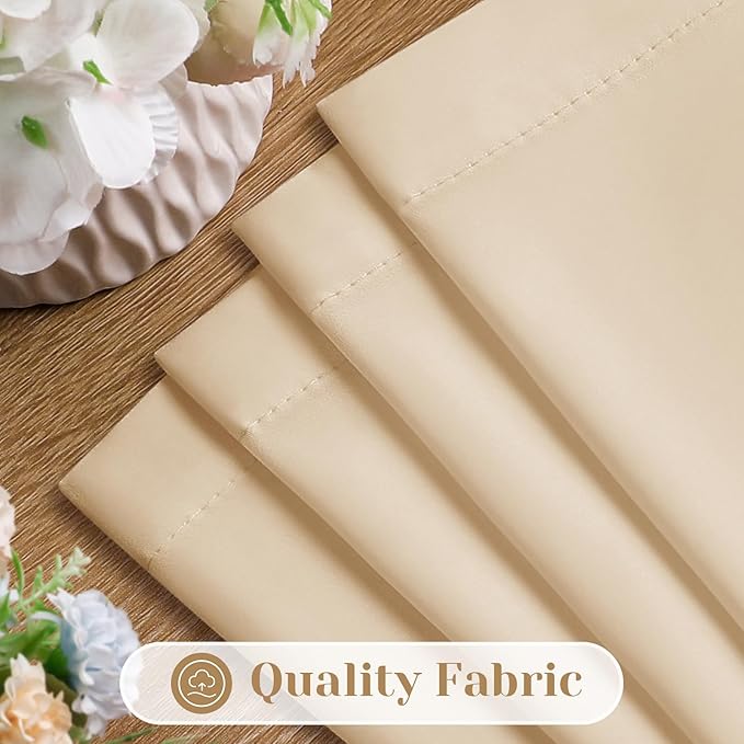 HOMEIDEAS Non-See-Through Beige Privacy Sheer Kitchen Curtains, 30 X 24 Inches - Image 6
