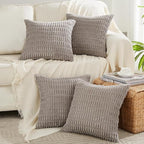 Fancy Homi 4 Packs Grey Decorative Throw Pillow Covers 18x18 Inch by Fancy+Homi