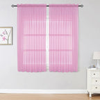 OWENIE Sheer Curtains Light Pink, Sheer Curtains 63 inches Length 2 Panels Set - Image 2