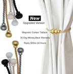 4 Pack Magnetic Curtain Tiebacks Modern Handmade Rope Curtain Tie Backs - Image 7