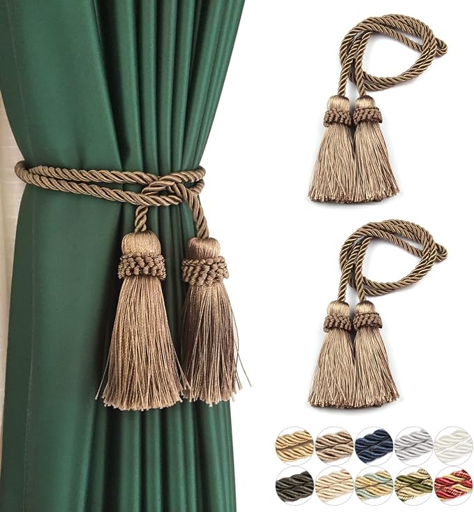 Fenghuangwu Curtain Tiebacks Handmade Decorative Curtain Holdbacks Rope by fenghuangwu