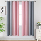 Estelar Textiler Ombre Grey and Pink Blackout Curtains 72 Inch Length 2 Panels - Image 2