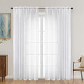 OVZME White Sheer Curtains 72 Inches Long 2 Panels Set, Light Filtering Sheer by OVZME