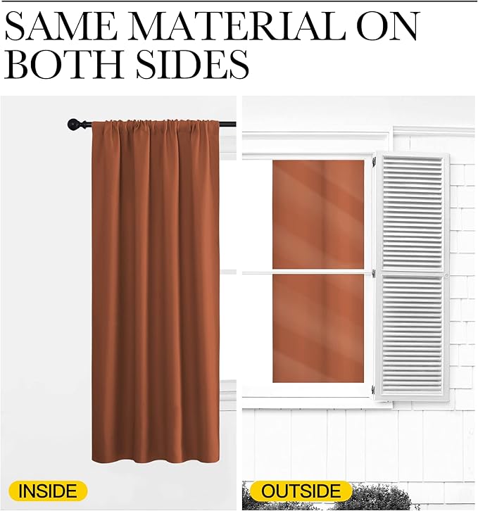 NICETOWN 2 Panels Blackout Curtains, Rod Pocket Thermal Insulated Drapess - Image 7