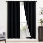 Yakamok 100% Blackout Curtains Black Room Darkening Thermal Insulated Window by Yakamok