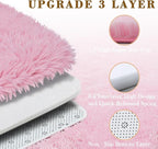 Small Rug Throw Rugs for Bedroom, Mini Area Rug, Fluffy Pink Carpet, Affordable - Image 3